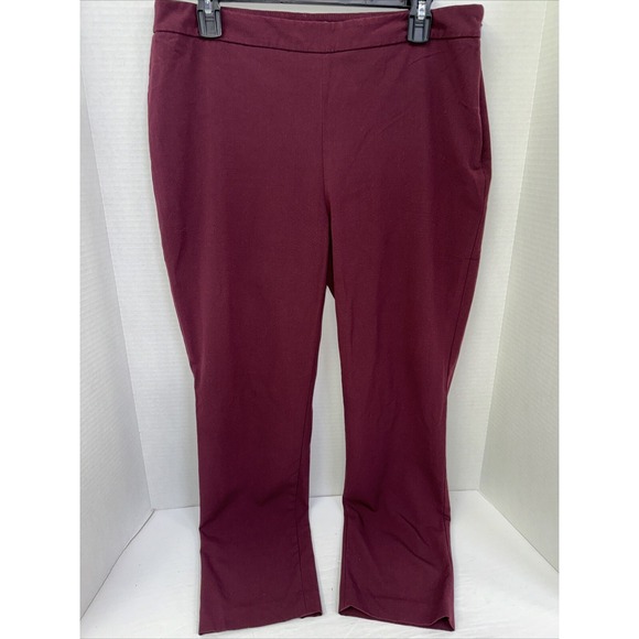 Chaus Pants - Chaus Net York Pants Women's Size 10 Maroon Skinny 1/4 Zip Up Dress Pants